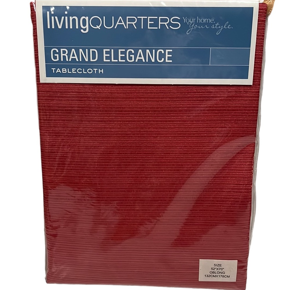 LIVING QUARTERS Grand Elegance Tablecloth~NIP~52x70~Oblong~BERRY